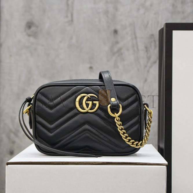 GUCCI MARMONT MATELASSE MINI BAG 448065 DTD1T 1000 (18*12*6cm)